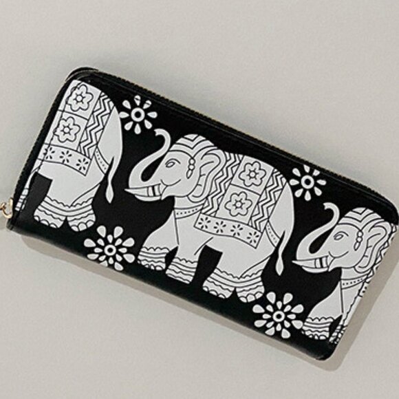 Elephant Print Wallet - Picture 1 of 5